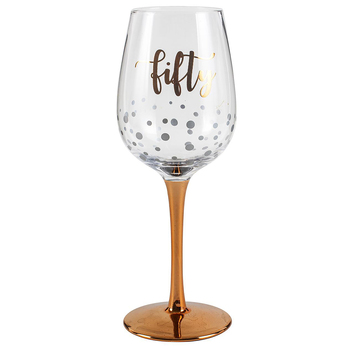 Fifty Rose Gold Stem Wine Glass Gold 430ml Drinking Cup