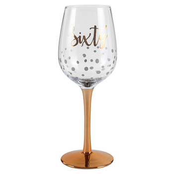 Sixty Rose Gold Stem Wine Glass Gold 430ml Drinking Cup