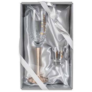 Eighteen Rose Gold Champagne Shot Set Drinking Cups Gift Box Glass Set