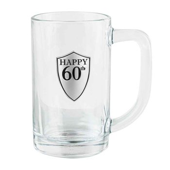 Birthday 60th Beer Stein/Glass 500ml Drinking Cup w/Handle