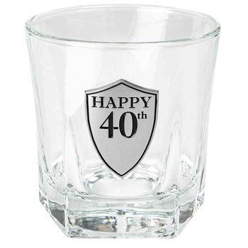 Birthday 40th Whisky Glass 210ml Tumbler Drinking Cup/Glass