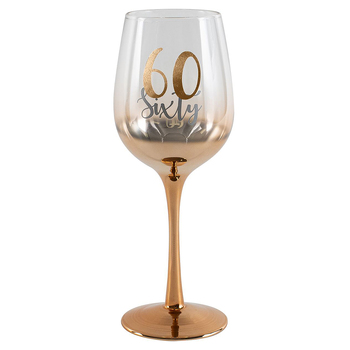 Birthday 60th Rose Gold Ombre 430ml Birthday Drinking Glass