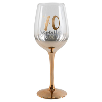 Birthday 70th Rose Gold Ombre 430ml Birthday Drinking Glass