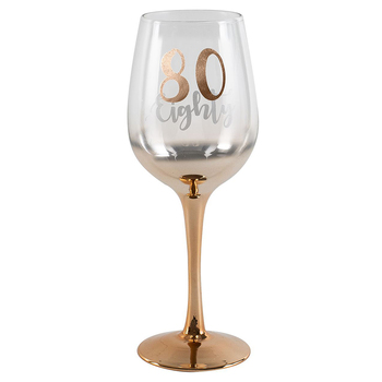 Birthday 80th Rose Gold Ombre 430ml Birthday Drinking Glass