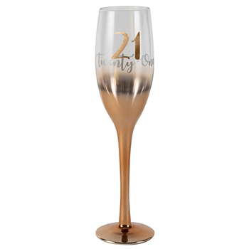 Birthday 21st Champagne Rose Gold Ombre 150ml Drinking Glass