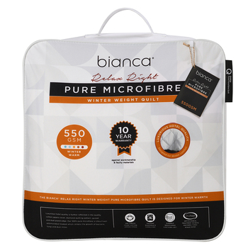 Bianca Relax Right Pure Microfibre Quilt 550gsm White - Double Bed