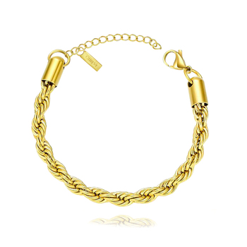 Culturesse Belina 21cm Adjustable Twisted Bracelet - Gold