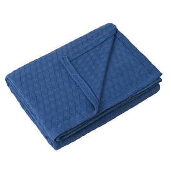 Onkaparinga Heirloom Bamboo Cotton Blanket QB/KB Blue