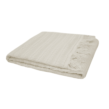 Bambury Decorative Ultra Soft Cybil Throw Stone Cotton Woven 130 x 200cm