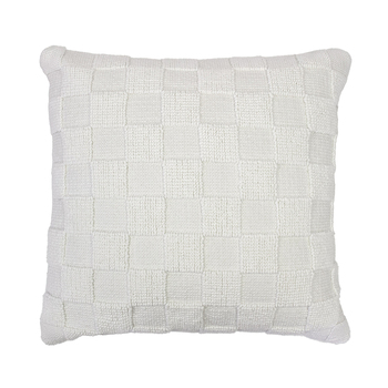 Bambury Harris 500GSM Cotton Square Checkerboard Cushion Ivory