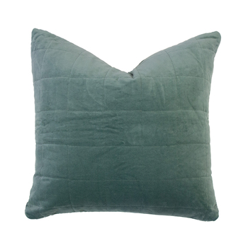 Bambury Nuno 245GSM Cotton Velvet Square Decor Cushion Eucalyptus