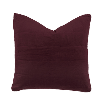 Bambury Nuno 245GSM Cotton Velvet Square Decor Cushion Sangria