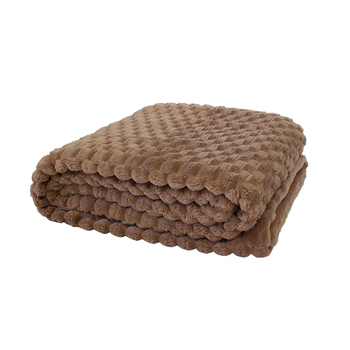 Bambury Patton 280GSM Soft Plush Throw Blanket Mocha 150x200cm