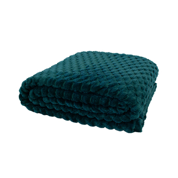 Bambury Patton 280GSM Soft Plush Throw Blanket Teal 150x200cm