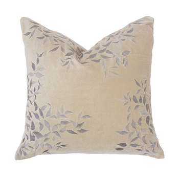 Bambury Perry 245GSM Cotton Velvet Square Decor Cushion Sand