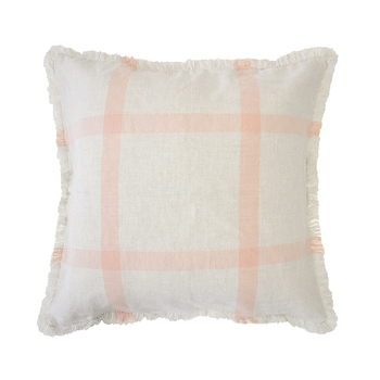 Bambury Decorative Stewart Square Cushion Papaya Cotton Woven Home Decor