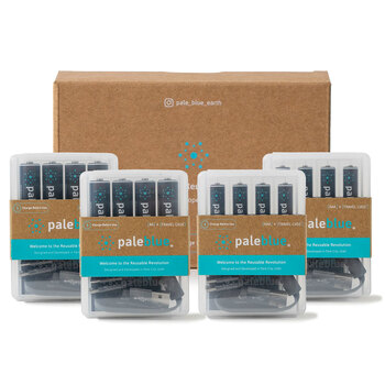 16pc Paleblue USB-C Rechargeable AA & AAA Sustainability Kit