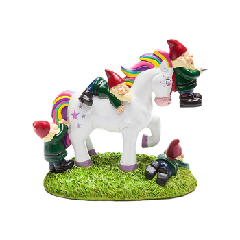 BigMouth Inc. 23cm Resin Unicorn Gnome Massacre Garden Decor