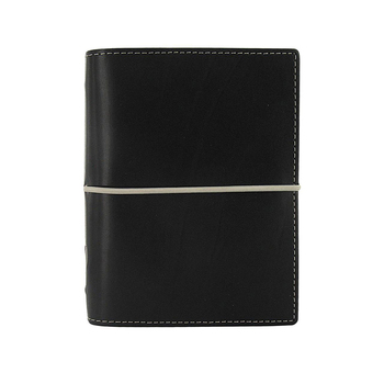 Filofax Domino Pocket Organiser Stationery Faux Leather Black