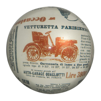 Lantern Studios Italian Paperweight Round Newspaper