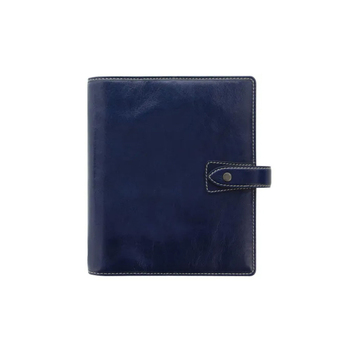 Filofax A5 Malden Leather Personal Organiser Stationery - Navy