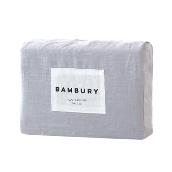 Bambury Size King Bed Linen Sheet Set Silver Home Bedding