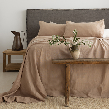 Bambury Size King Bed Linen Sheet Set Tea Rose Home Bedding