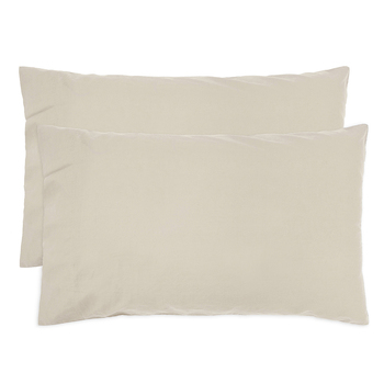 Bambury Std Temple Organic Cotton Pillowcase Pair Pebble Woven