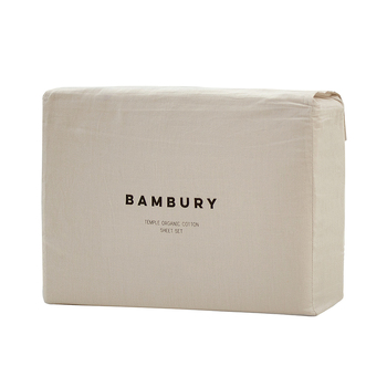 Bambury Size Queen Bed Temple Organic Cotton Sheet Set Pebble Home Bedding