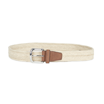 Ben Sherman Men's Pin Buckle Woven Belt L/38-40" Cream