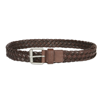 Ben Sherman Men's Woven Leather Belt L/38-40" Brown