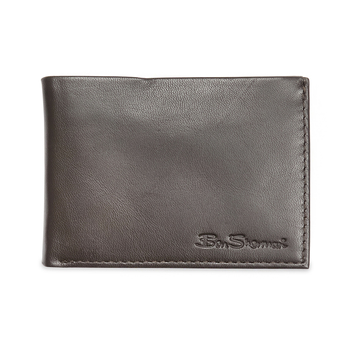 Ben Sherman Men's Bi-Fold Leather Wallet Cash Holder - Brown