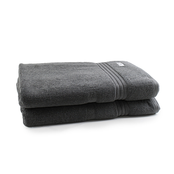 2pc Onkaparinga 90x167cm Flinders Bath Sheet 600GSM Charcoal