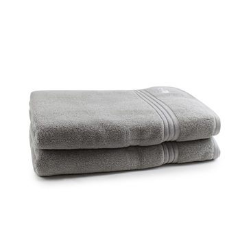 2pc Onkaparinga 90x167cm Flinders Bath Sheet 600GSM Grey