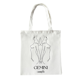 Culturesse She Is Gemini Eco Zodiac 38cm Muse Tote Bag - White