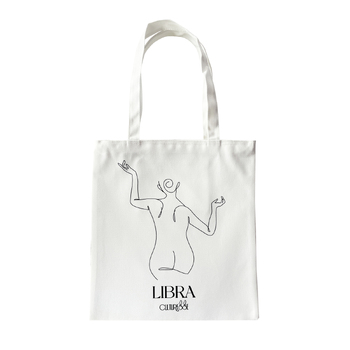 Culturesse She Is Libra Eco Zodiac 38cm Muse Tote Bag - White