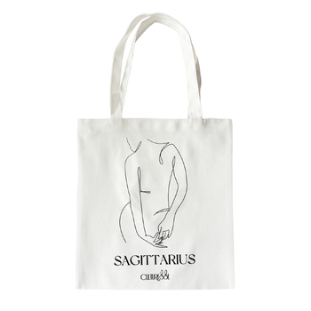 Culturesse She Is Sagittarius Eco Zodiac 38cm Muse Tote Bag - White