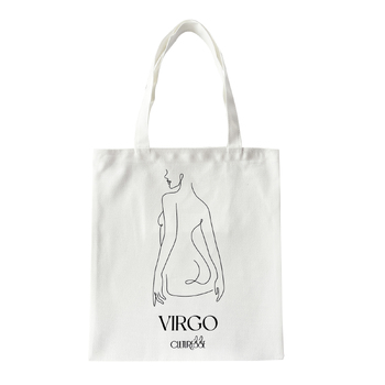 Culturesse She Is Virgo Eco Zodiac 38cm Muse Tote Bag - White