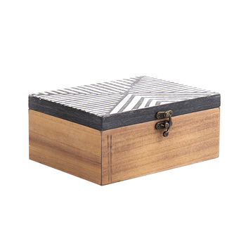 DWBH Wood Trinket Storage Jewellery Box 15x20x8cm Ash