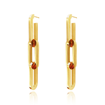 Culturesse Chevelle 18K Modern Chain 71mm Drop Earrings - Gold