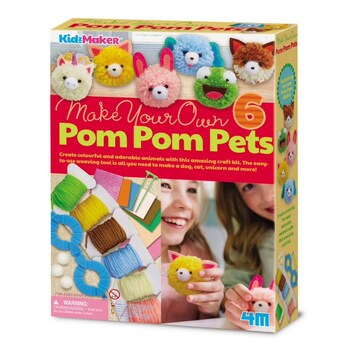 4M KidzMaker Make Your Own Pom Pom Pets Kids Craft 5y+