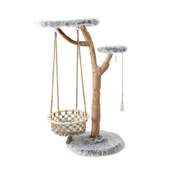 Cmisstree 151cm Modern Pet Cat Tree Scratcher w/ Hanging Hammock