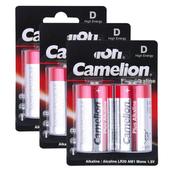 3PK 2pc Camelion Alkaline D