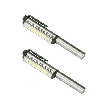 2PK Camelion 3W Cob Led Aluminium Pen Light Inc. Batteries