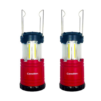 2PK Camelion 3x3W COB LED Lantern 3xAA Battery 450LM