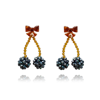 Culturesse Claribel 80mm Modern Fairy Tale Earrings - Blackberry