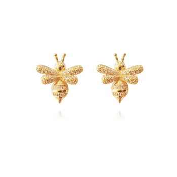 Culturesse Levina 18mm Bee Earrings For Pierced Ears - Gold