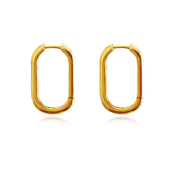 Culturesse Abel 25mm Minimalist U Huggie Earrings - Gold