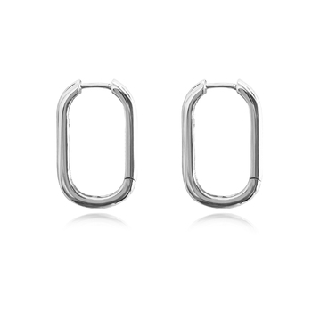 Culturesse Abel 25mm Minimalist U Huggie Earrings - Silver