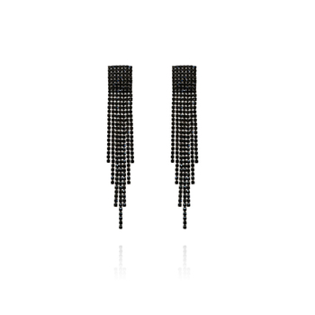 Culturesse Marley 100mm Shinning Noir Earrings - Noir